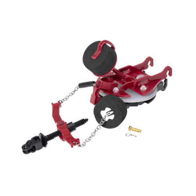 Red & black flapper assembly with foam rubber floats.