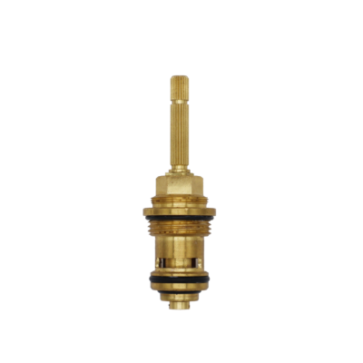 Bright brass cartridge with black rubber o-rings and seal.