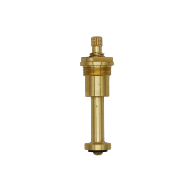 Bright brass stem with black rubber washer and brass screw.