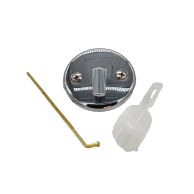 Polished chrome face plaste with brass linkage plastic actuator and chrome screws.