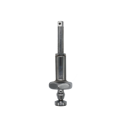 Polished chrome stem with polished chrome bonnet with black rubber washer.