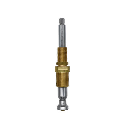 Polished chrome stem with bright brass bonnet nipple and screw with balc rubber washer.